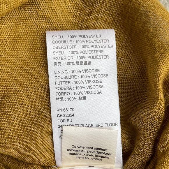 Free People Vivienne Velvet Ruched Mini Skirt 4 Viper Olive Gold Yellow NWOT - Picture 7 of 7